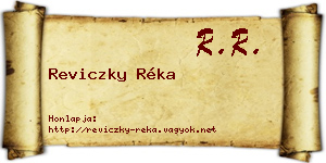 Reviczky Réka névjegykártya